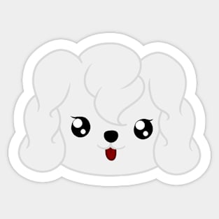 cute white dog face Sticker